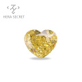 ForeverFlame fancy yellow Heart Cut diamond CVD CZ Moissanite